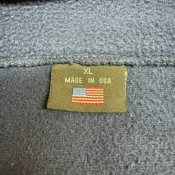 ✅ Mens XL Olympics USA Embroidered Logo Full Zip Fleece Jacket Navy Made In USA - Picture 2 of 8